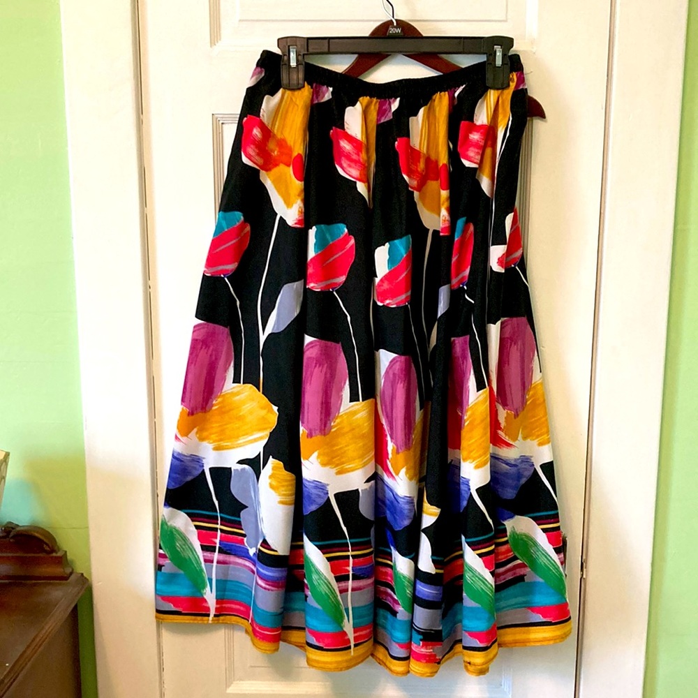 Colorful flowing skirt